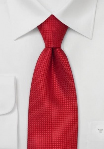 Corbata roja cuadritos seda
