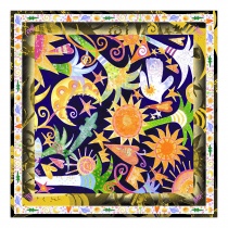 Bufanda patrón expresionista colorido