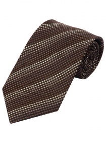 Corbata amplia estructura patrón rayas marrón