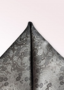 Exuberante pañuelo de bolsillo diseño floral gris