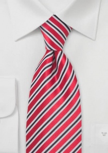 Corbata de seda diseño a rayas rojo