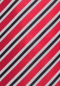 Corbata de seda diseño a rayas rojo