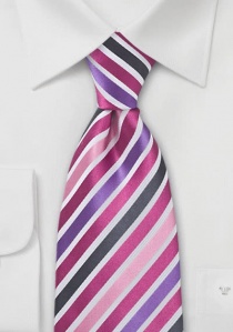 Corbata rayas rosa púrpura blanco