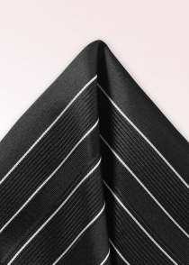 Bufanda decorativa diseño rayas negro perla blanco