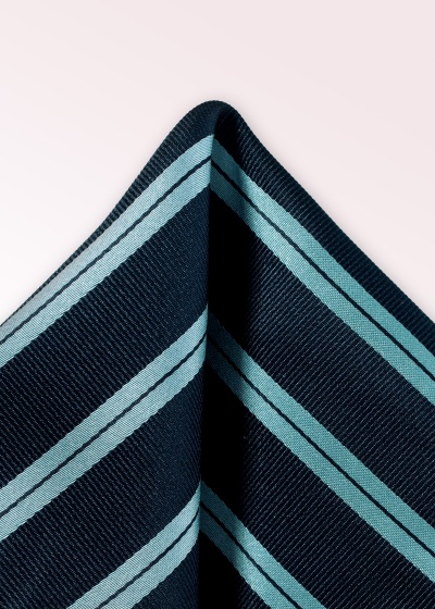 Einstecktuch Streifendesign navyblau eisblau