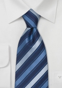Corbata rayada tonos azul XXL