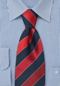 Corbata rayada clásica azul rojo