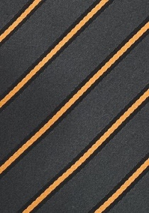 Corbata gris rayas naranja