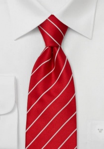 Corbata rojo claro rayas blancas