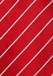 Corbata rojo claro rayas blancas