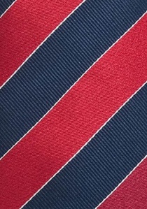 Corbata XXL con rayas clásicas azul y rojo