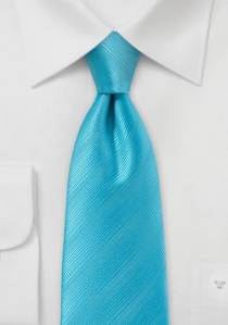 Krawatte aqua einfarbig Streifendessin