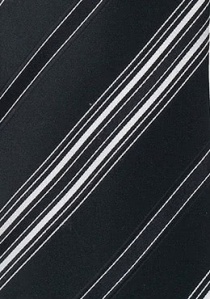 Corbata estructura a rayas negra blanca