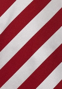Corbata a rayas rojo blanco plateado