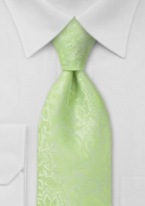 Corbata para caballeros dibujo floral verde pálido