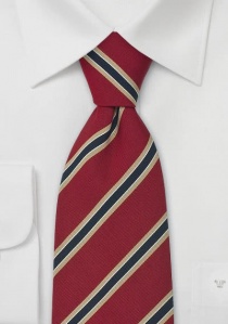 Corbata Cambridge roja rayas XXL
