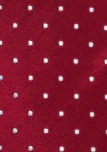 Corbata larga lunares blanco rojo cereza