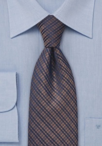 Corbata cuadrillé cobre azul marino