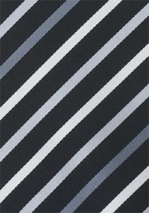 Corbata negro rayas grises