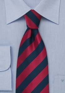 Corbata rayas rojo azul oscuro