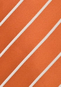 Corbata rayas blanco naranja
