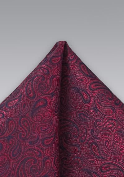 Pañuelo de bolsillo con diseño paisley en rojo