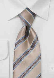 Corbata para caballeros beige rayada