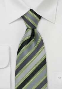 Corbata rayas verde gris