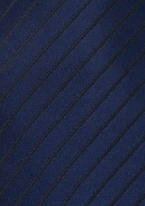 Dunkelblaue Krawatte schmale schwarze Streifen