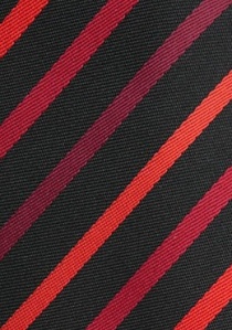 Corbata negra XXL rayas rojas