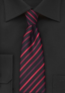 Corbata slim negra rayas rojas
