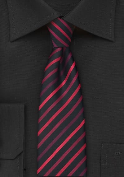 Corbata negra rayas rojas | Corbatas.es