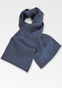 Corbata-pañuelo beige y azul noche con estructura