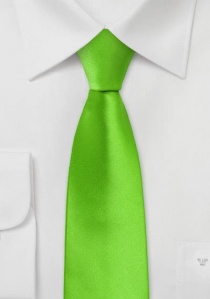 Corbata verde lima seda estrecha