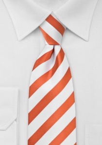Corbata rayas naranja blanco