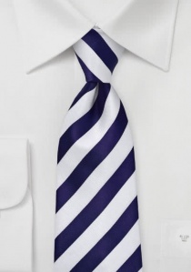 Corbata diseño a rayas azul naval blanco