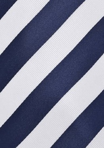 Corbata diseño a rayas azul naval blanco