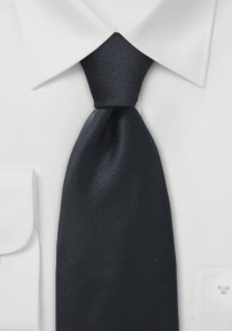 Corbata lisa negra rugosa