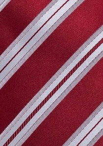 Corbata rojo rayas plata