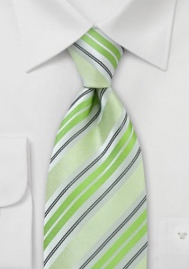 Corbata rayas verde blanco gris