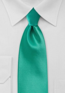 Corbata de clip monocolor verde jade