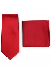 Conjunto de corbata y chal decorativo - Rojo