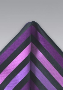 Pañuelo de bolsillo a rayas negro-violeta