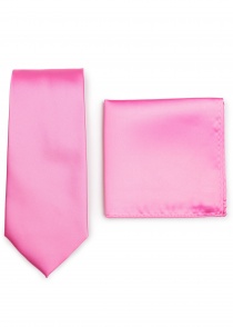 Corbata de negocios y pañuelo en un juego - rosa