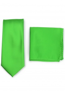 Corbata y bufanda en un juego - verde veneno