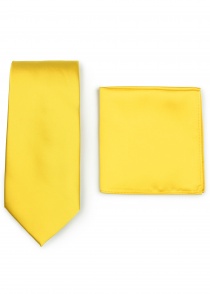 Corbata y bufanda de hombre en un juego - amarillo