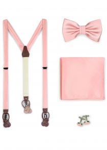 Tina carencia visual Conjunto: tirantes, arco de hombre, pañuelo y gemelos de color rosa |  Corbatas.es
