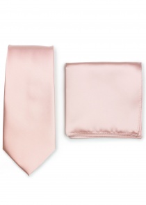 Conjunto de corbata y pañuelo - rosa claro