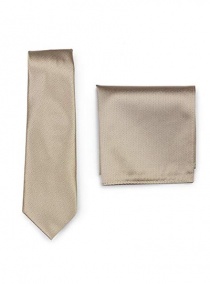 Conjunto pañuelo de corbata arena estructurado