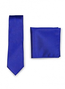 Conjunto corbata Cavalier tela azul real